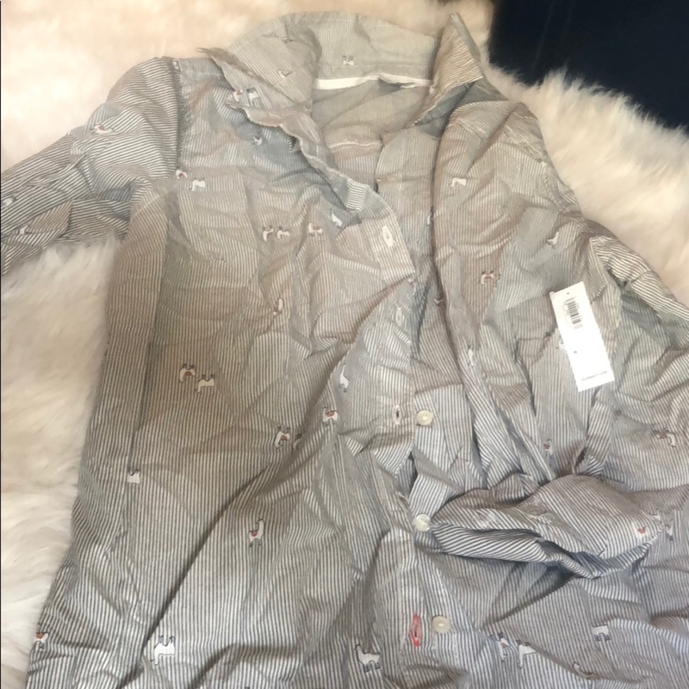 Llama button up shirt